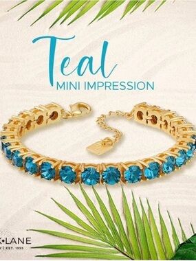 Park Lane Teal Mini Impression Gold Bracelet